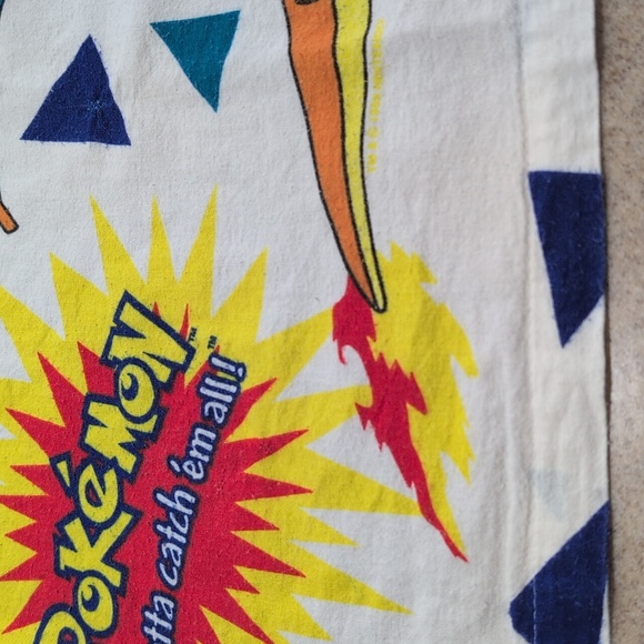 Vintage Pokemon Cotton Flannel Twin Flat Sheet - Picture 8 of 10